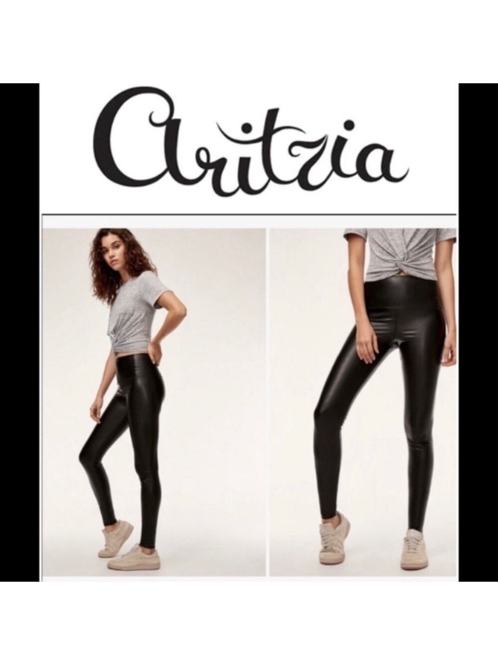 Aritzia Wilfred Black Daria faux Leather high waisted Legging XXS